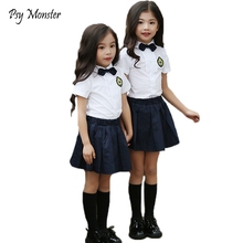 Preppy School Uniforms for Girls Boys Children Korean Japanese Student Formal Dress Kids Shirt Pleated Skirt Pants Tie Clothes 2024 - buy cheap