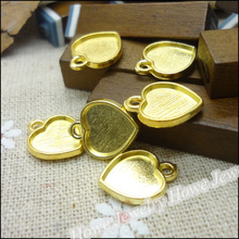 Pingente de coração de liga de zinco, acessório de pingente de coração dourado de liga para pulseira colar, descobertas de jóias de metal diy com 110 peças 2024 - compre barato