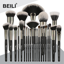 BEILI-Juego de brochas de maquillaje Natural profesional, juego de pinceles para base, sombra de ojos, delineador de ojos y cejas, 25 uds. 2024 - compra barato