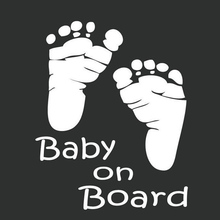 (50 pieces/lot ) Cute Footprints  Baby on Board Text Car Body Vinyl Stickers Decals For Automobile Motorcycle Styling 2024 - buy cheap