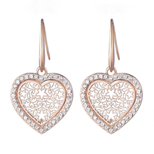 Heart-shaped Stud Earrings Women Rhinestone Earing Female Fashion Jewelry Accessories Hollow Out Earrings pendientes kolczyki 2024 - buy cheap