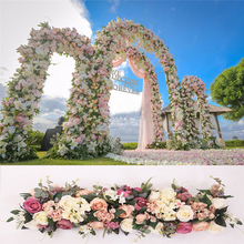 1M Road Cited Artificial Flowers Row Wedding Decor DIY European Style Flower Wall Arched Door Shop Flower Row Window T station 2024 - buy cheap