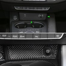 Car Carbon Fiber Center Gear Shift Panel Cigarette Lighter Charger Hole Storage Cover Sticker Trim For Audi A4 B9 A4L 2017 2018 2024 - buy cheap