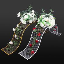 4pcs/lot Wedding decoration Props Grid S-shaped Wave Road Lead Geometric Box tropical Party T Set Layout Decoration accessories 2024 - buy cheap