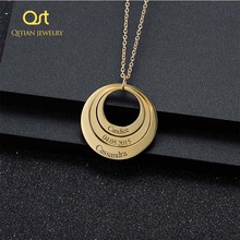 Personalized Engraved Necklace ,Three Disc Name Necklace ,High Quality Stainless Steel Custom Jewelry For Women 2024 - buy cheap