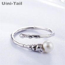 Uini-Tail hot new 925 sterling silver fashion pearl opening adjustable ring dynamic trend original design high quality jewelry 2024 - buy cheap