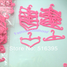 Wholesales 100pieces/slot Pink plastic Hanger clothes-rack accessories for 1/6 BJD barbie 2024 - buy cheap