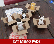50 шт./лот кавайная коробка кошачьи Липкие заметки, милые наклейки для кошек блокнот как Корейская школьная стационарная записная книжка-дневник блокноты 2024 - купить недорого