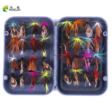 HENGJIA  32pcs/sets fly fishing lure set Artificial Insect bait trout fly fishing hooks tackle with case box 2024 - buy cheap