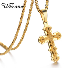 UZone-collar cruzado de acero inoxidable 316L para mujer y hombre, joyería de compromiso, amuleto cristiano, Multi Jesús 2024 - compra barato