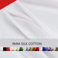 135-140cm width 9momme high glaze solid color silk cotton blend lining fabric Free shipping cloth SCB1578 2024 - buy cheap
