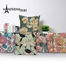 Flowers Covers for Cushions Rose Pillow Cases Peony for Home Decor Cover Sofa Linen Decorative Cushions Farmhouse Pillow Covers 2024 - buy cheap