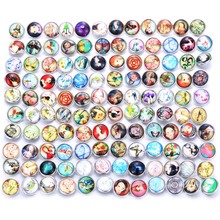 New 10pcs/lot mixed style Cartoon fantasy glass buttons 12mm 18mm Snap Jewelry Rhinestone Metal Charms DIY Buttons Jewelry 2024 - buy cheap