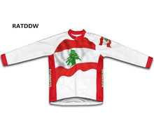Ropa térmica de lana para ciclismo, Jersey de invierno con bandera del Lebanon, 2017 2024 - compra barato