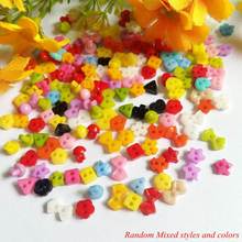 Mini botões de plástico com 2 buracos e 6mm, ferramentas de decoração para costura, cartão de cores mistas, 500 2024 - compre barato