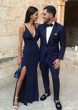 Jacket Pants Groom Navy Blue Suit Groomsmen Wedding Prom Dress Slim Fit Suit 2024 - buy cheap
