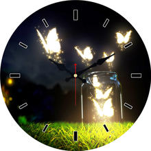 WONZOM mariposa iluminada de 6-16 pulgadas Romain Numbers Reloj de pared decorativo silencioso, Relojes de pared de cartón de madera para sala de estar 2024 - compra barato