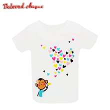 Camiseta de verão para meninos e meninas, camiseta de algodão de manga curta para crianças 2024 - compre barato