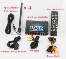 HDTV Car DVB-T2 DVB-T MULTI PLP Digital TV Receiver automobile DTV box  With 4 Tuner Antenna 2024 - buy cheap