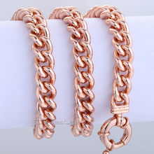10mm Yellow Rose Gold Filled Necklace Mens Chain Necklace Huge Curb Chain Sailor Buckle Link Wholesale Bulk  Jewelry LGN105 2024 - buy cheap