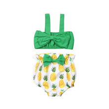 Infant Newborn Baby Girls Clothes Set Summer Bow Vest T shirts Pineapple Bloomer Shorts Outfits Baby Girl Costumes 2024 - buy cheap