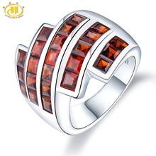 5.06 Carat Natural Garnet Wedding Rings Solid 925 Sterling Silver Gemstone Ring Fine Jewelry Special Design Gifts for Women 2024 - купить недорого