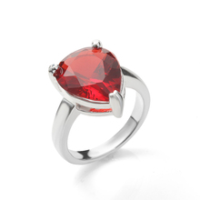 Hainon 50% скидка кольцо серебряного цвета большая красная Бриллиантовая кольцо для женщин Свадебные обручальные ювелирные изделия роскошные кольца 2024 - купить недорого