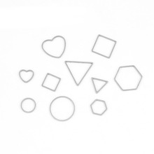 Forma fina de aço inoxidável da linha: coração, quadrado, triângulo, redondo, hexagonal pingente forma jóias achados atacado 10 pces 2024 - compre barato