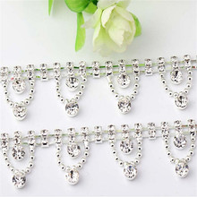 1Yd Shiny Silver Rhinestone DIY Chain Sew Clothing Dance Clothes Shoes Decoration Accessories Jewelry Hairpin 2024 - buy cheap