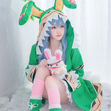 Anime FECHA EN DIRECTO Yoshino traje de Cosplay verde Sudadera con capucha con orejas de conejo chaqueta falda traje 2024 - compra barato