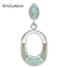 Top Quality Wholesale Retail Designers Round White Fire Opal Silver Stamped Necklace Pendant Fine Fashion jewelry OP498 2024 - buy cheap