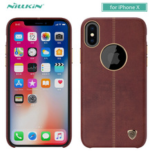 Nillkin-Funda de cuero para teléfono móvil, carcasa trasera de lujo para iPhone X, 10, 8, 7, 6, 6s Plus, serie Englon 2024 - compra barato