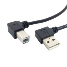 Левый Угловой USB 2,0 A папа-левый угловой B папа 90 градусов Принтер Сканер кабель 20 см 2024 - купить недорого