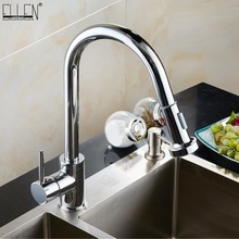 Kitchen Faucets  Pull Out Kitchen Taps Single Hole Handle Swivel 360 Degree  hot and cold Water Silver Mixer Tap EK89019 2024 - buy cheap