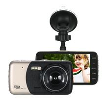 Câmera de vídeo filmadora automotiva, 4 polegadas, dvr, painel de câmeras, lente dupla, led, visão noturna, detector de movimento, gravação em loop 2024 - compre barato