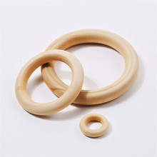 10pcs 15-100mm Natural Wood Circle DIY Crafts Embellishment For Wooden Ring Children Kids Teething Wooden 2024 - buy cheap