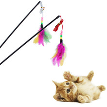 1PC Fashion  Great Kitten Play Interactive Fun Toy Cat Teaser Wand Pet Colorful Feathe Toy Pet Supplies  Grappige Kattenstok @40 2024 - buy cheap