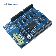 Placa de módulo de driver de motor l298p shield r3 dc 2a, ponte completa dupla de 2 vias 5v para 12v para arduino 2024 - compre barato