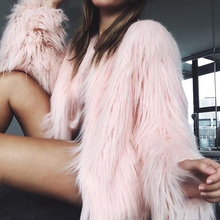 Furry Fur Coat Women Fluffy Warm Long Sleeve Female Outerwear Autumn Winter Coat Jacket Collarless Charm Overcoat 2024 - buy cheap