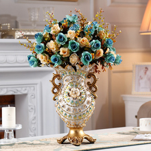 European vase decoration living room flower arrangement flower retro creative home luxury TV cabinet table decoration 2024 - buy cheap