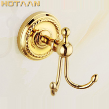 Free Shipping Gold Color Brass Wall hooks& racks,Clothes hanger & Metal & Towel & coat&Robe hook YT-12202-G 2024 - buy cheap