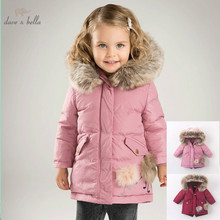 DB6098 dave bella winter baby  girls down jacket children 90% white duck down padded coat kids hooded outerwear 2024 - buy cheap