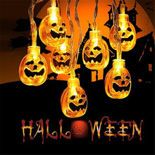 Decoración navideña y de Halloween 10 luces LED tipo farolillo calabaza/fantasma/araña luz colgante Decoración Juguetes intermitentes regalos para niños 2024 - compra barato