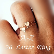 A-Z кольца в форме сердца с буквами для женщин, регулируемые кольца розового золота для свадьбы, помолвки, Простые Кольца для влюбленных, модные ювелирные изделия для вечеринок 2024 - купить недорого