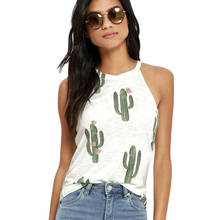 Fashion Womens Ladies Cactus Printed Sleeveless Halter Camis Tank Tops Loose Tee Camisole Female Femme Vest Sexy Summer Clothes 2024 - buy cheap