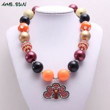 MHS.SUN 1PC Thanksgiving Turkey Pendant Baby Chunky Beads Necklace Handmade Girls Bubblegum Necklace For Kids DIY Jewelry 2024 - buy cheap