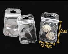 100pcs 4.5*6cm Small Clear Mini Gift Packaging Bag Plastic Zipper Lock Pouch with hanging hole Item Retail Package for Jewelry 2024 - buy cheap