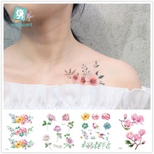 Временные татуировки Rocooart для женщин, цветок, наклейка для татуировок на руку, модное боди-арт, водонепроницаемая бумажная поддельная татуировка на руку, 10, 5 х12 см FC 2024 - купить недорого
