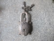 Elaborado antigo chinês antigo cobre longevidade tartaruga estátua auspicioso fechadura e chave 2024 - compre barato