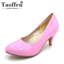 TAOFFEN/Женская обувь на высоком каблуке, Женская пикантная модельная обувь, туфли-лодочки с острым носком, P3939, горячая распродажа, европейские размеры 34-47 2024 - купить недорого